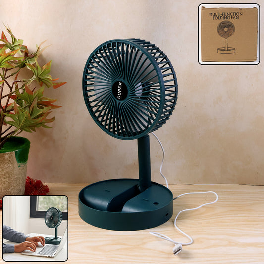 Sensor Foldable Mini Desk Fan With Adjustable Height And Angle (1 Pc)