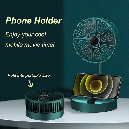 4642 Telescopic Electric Desktop Fan Height Adjustable Foldable  Portable For Travelcarry  Silent Table Top Personal Fan For Bedside Office Table (Battery Not Include)